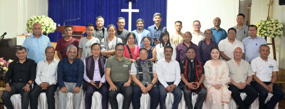 Officials and delegates from YMCAs across Northeast India gather for a group photo during the 35th Annual Regional Council Meet at Livingstone Foundation International, Dimapur.